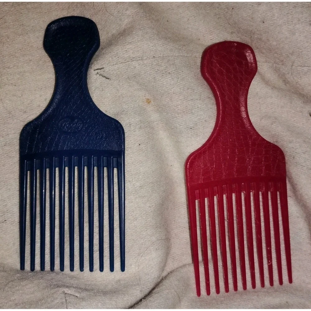 Vintage Goody Hair Comb Picks 2 set Crocodile Texture lift 6.5
